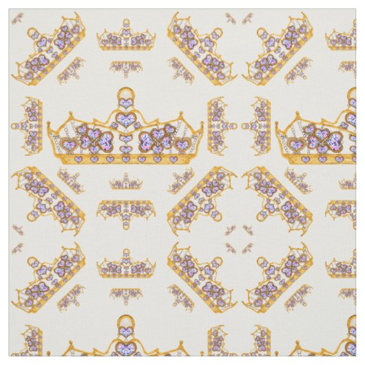 Goldkrone von Herzdiamanten Stoff (Muster)