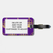 Goldkronen auf Lila Gepäckanhänger (Rückseite horizontal)