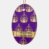 Goldkronen auf Lila Keramikornament (Links)