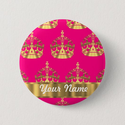 Goldkronen auf Pink Button (Vorderseite)