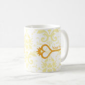 Goldkronen-Herz-Schlüssel Kaffeetasse (VorderseiteRechts)