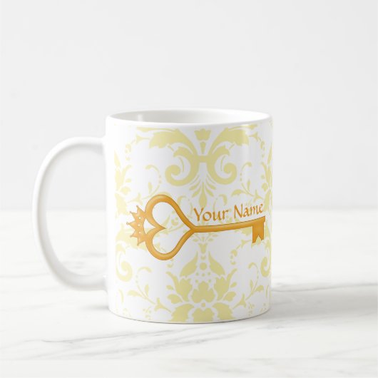 Goldkronen-Herz-Schlüssel Kaffeetasse (Links)