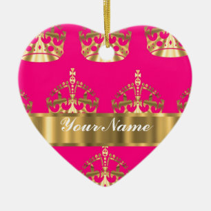Goldkronen in heißen rosa keramik ornament