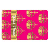 Goldkronen in heißen rosa magnet (Horizontal)