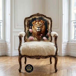 Goldkronen-Löwe rosa Vintage Decoupage Seidenpapier