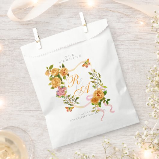 Goldkronen-Monogramm-Hochzeit Geschenktütchen (Ausgeschnitten)