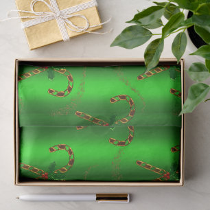 Goldkronen und Holly zu grünen Weihnachten Seidenpapier