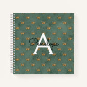 Goldkronen und Monogram-Rezept-Notebook Notizblock (Vorderseite)