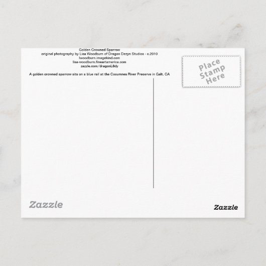 Goldkronenammer Postkarte (Rückseite)