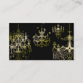 Goldkronleuchter auf Black Posh Wedding Platzkarte (Rückseite)