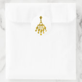 Goldkronleuchter Runder Aufkleber (Tasche)
