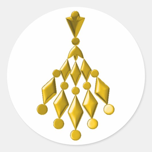 Goldkronleuchter Runder Aufkleber (Vorderseite)