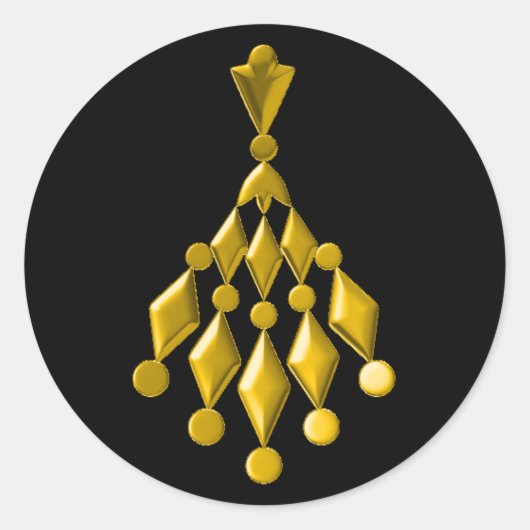 Goldkronleuchter Runder Aufkleber (Vorderseite)