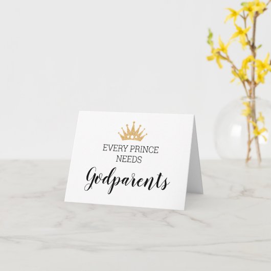 Goldkronprinz braucht Taufe für Eltern Karte (Gelbe Blume)