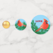 Goldkugel, Kardinal, Kiefernzapfen Konfetti (Rückseiten)