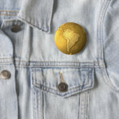 Goldkugel - Metallerde. Südamerika, 3d übertragen Button (Beispiel)