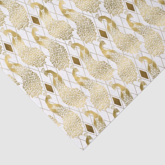 Goldkunstdekor Pfauenmuster Party Gewebe Seidenpapier (Ausschnitt)