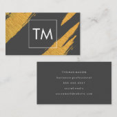 Goldkunstvolle Markierungen mit Monogramm der weiß Visitenkarte (Vorne/Hinten)