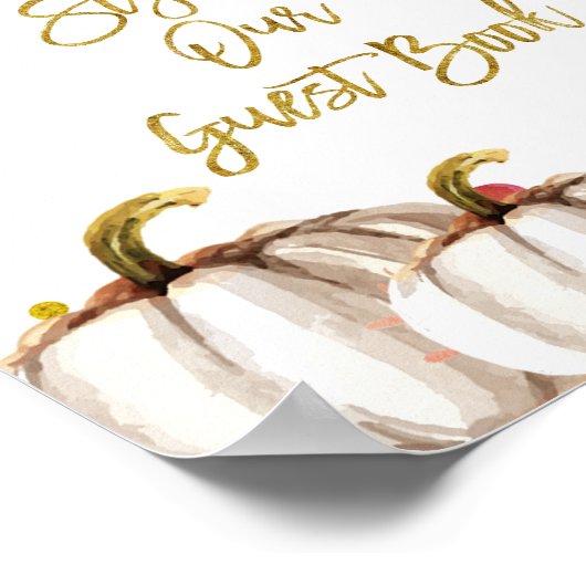 Goldkürbis Bitte unterzeichnen Sie unser Gästebuch (Ecke)