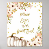 Goldkürbis Bitte unterzeichnen Sie unser Gästebuch (Vorne)