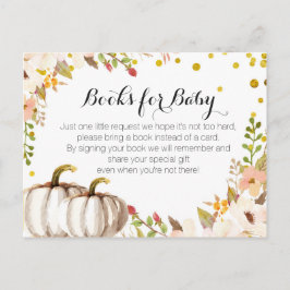 Goldkürbis Kinderdusche - Bringen Sie einen Buchei Einladungspostkarte