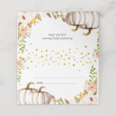 Goldkürbis Kinderdusche Platzkarte (Außenseite Aufgefaltet)