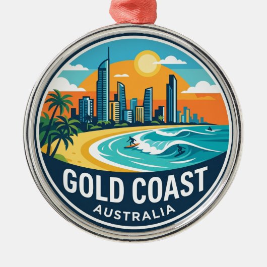 Goldküste Australien Ornament Aus Metall (Vorne)