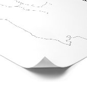 Goldküste, Australien (schwarz auf weiß) Poster (Ecke)