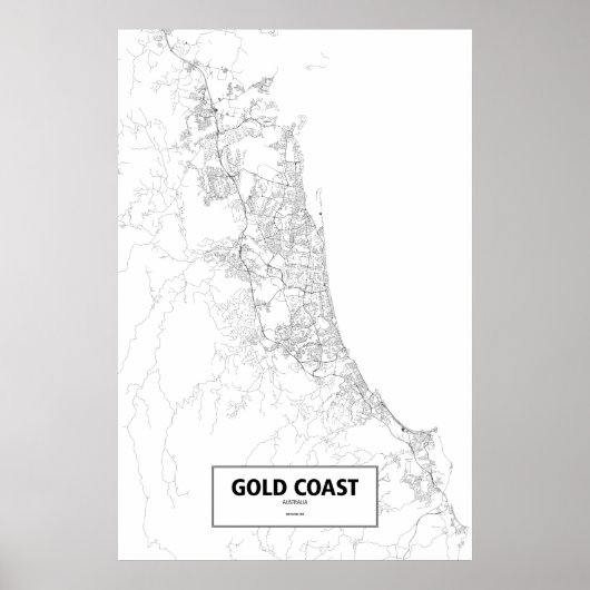 Goldküste, Australien (schwarz auf weiß) Poster (Vorne)