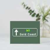Goldküste, Australien Straßenzeichen Postkarte (Stehend Vorderseite)