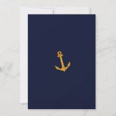 Goldküste Navy Blue Nautical Wedding Einladung (Rückseite)