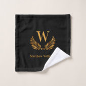Goldlachfalenname Monogramm Badhandtuch Set (Waschlappen)