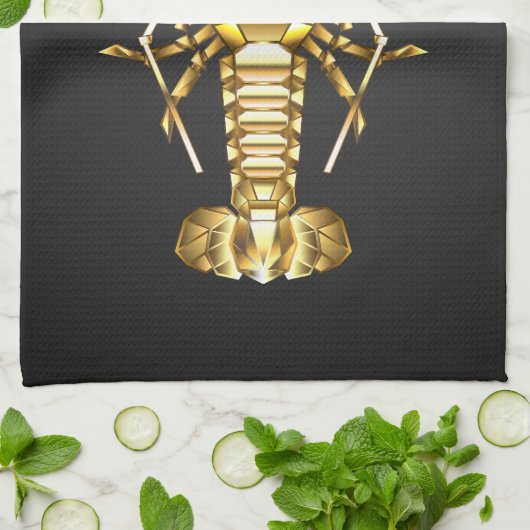 Goldlachs Geschirrtuch (Gefaltet)