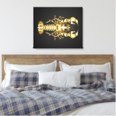 Goldlachs Leinwanddruck (Insitu (Schlafzimmer))
