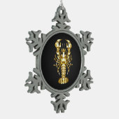 Goldlachs Schneeflocken Zinn-Ornament (Links)