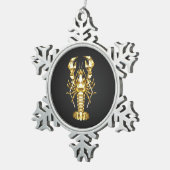 Goldlachs Schneeflocken Zinn-Ornament (Rechts)
