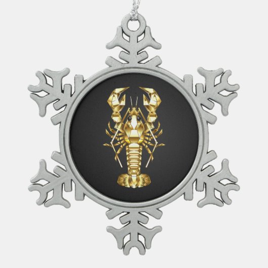 Goldlachs Schneeflocken Zinn-Ornament (Vorderseite)