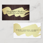 Goldlackierte Holzplatte Visitenkarte (Vorne/Hinten)