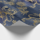 Goldlasten und Blume auf Lila Geschenkpapier (Ecke)