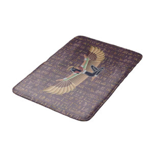 Goldlavender ägyptische Prinzessin Hieroglyphen Badematte