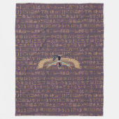Goldlavender ägyptische Prinzessin Hieroglyphen Fleecedecke (Vorderseite)