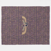 Goldlavender ägyptische Prinzessin Hieroglyphen Fleecedecke (Vorderseite (Horizontal))