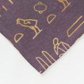 Goldlavender ägyptische Prinzessin Hieroglyphen Fleecedecke (Ecke)