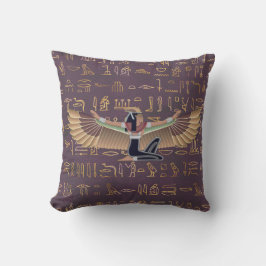 Goldlavender ägyptische Prinzessin Hieroglyphen Kissen