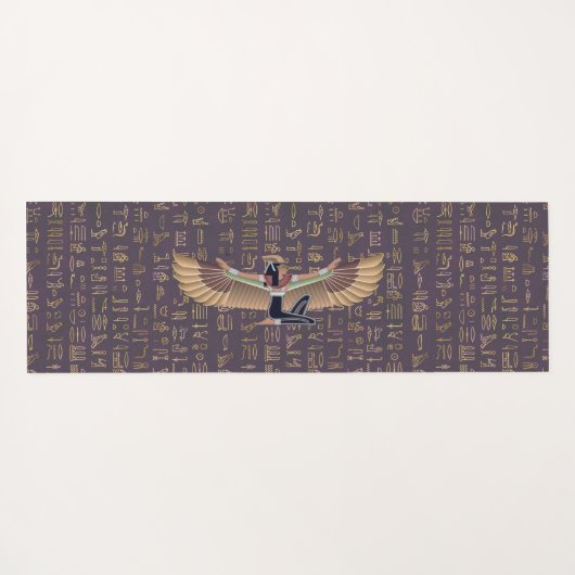 Goldlavender ägyptische Prinzessin Hieroglyphen Yogamatte (Rückseite (Horizontal))