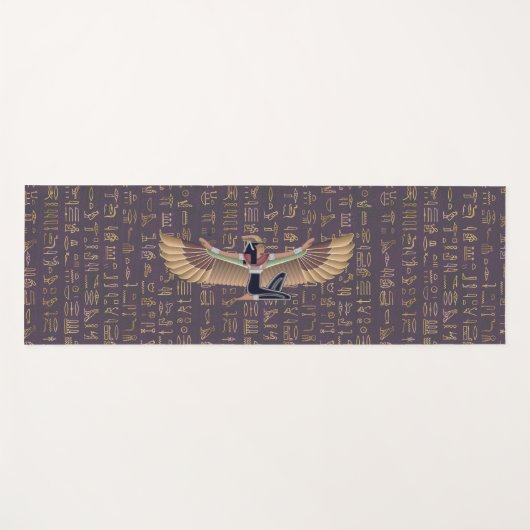 Goldlavender ägyptische Prinzessin Hieroglyphen Yogamatte (Vorderseite (Horizontal))