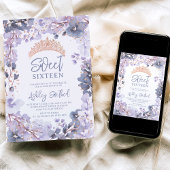Goldlavender floral tiara Prinzessin Sweet 16 Einladung