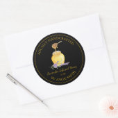 Goldlavender-Label | Schwarz Runder Aufkleber (Umschlag)