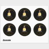 Goldlavender-Label | Schwarz Runder Aufkleber (Blatt)