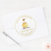 Goldlavender-Label | Weiß Runder Aufkleber (Umschlag)